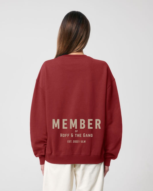 Damen Oversized Sweatshirt "MEMBER of ... HOFF & THE GANG" Red Earth