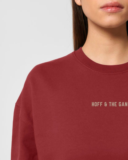 Damen Oversized Sweatshirt "MEMBER of ... HOFF & THE GANG" Red Earth